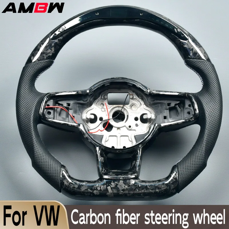 Customized Carbon Fiber Steering Wheel for Volkswagen VW Golf MK7 R GTI GTD GTE Polo GTI Scirocco 2015 2016 T-ROC LED Display