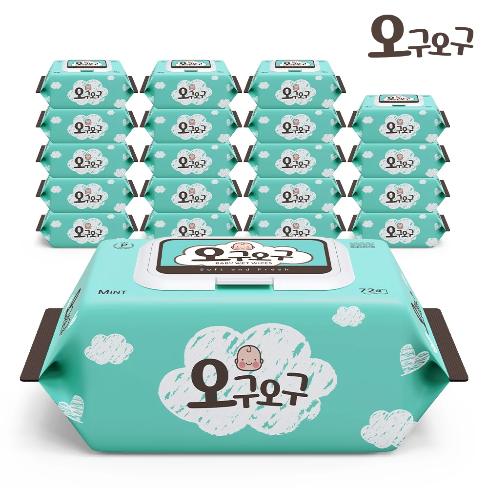 Ogu Ogu baby wipes mint 72x20 pack cap