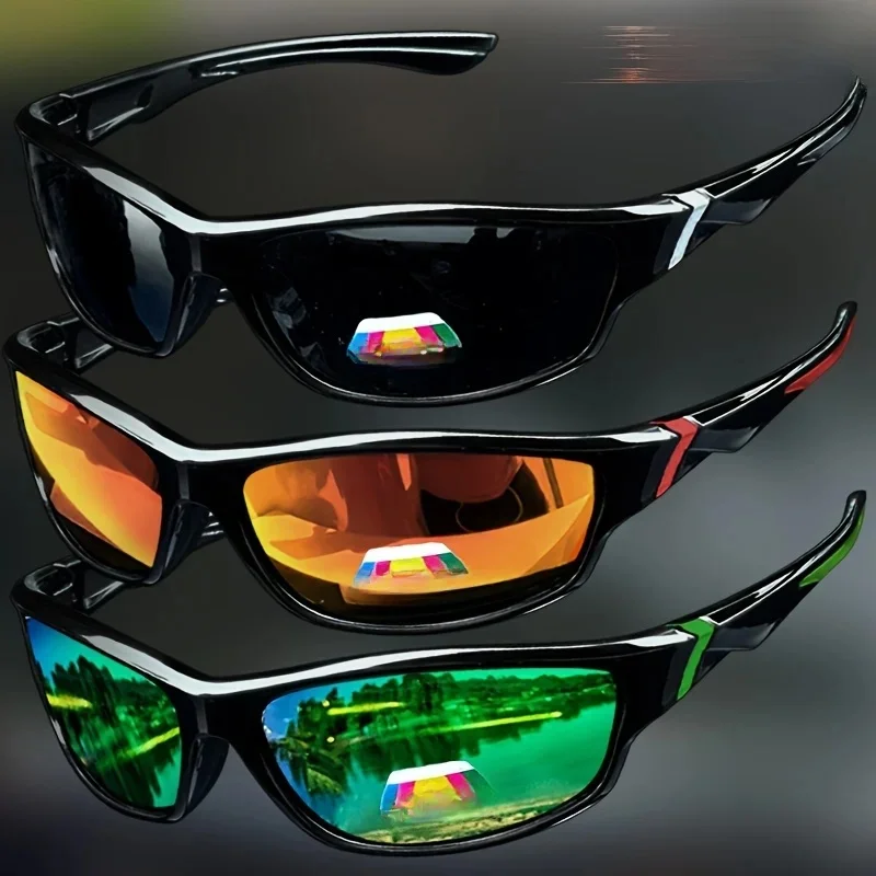 AliExpress VEGUEROS 1/3PCS Vintage Sports Sunglasses Men Women Fishing Running Cycling Mountaineering Sport Man Sun Glasses Anti-Glare UV400