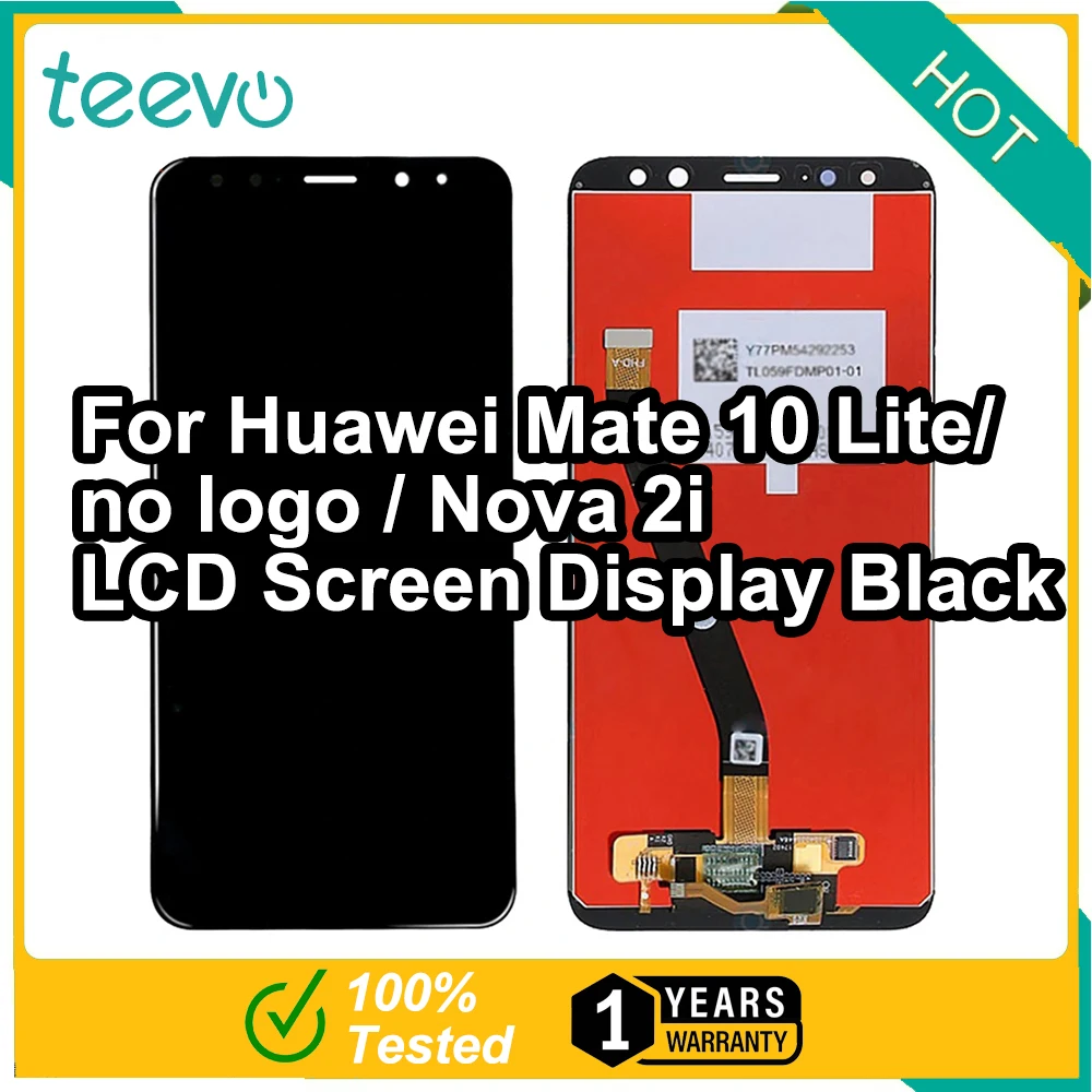 Teevo LCD For Huawei Mate 10 Lite/Nova 2i Screen Display & Touch Screen Digitizer no logo Black