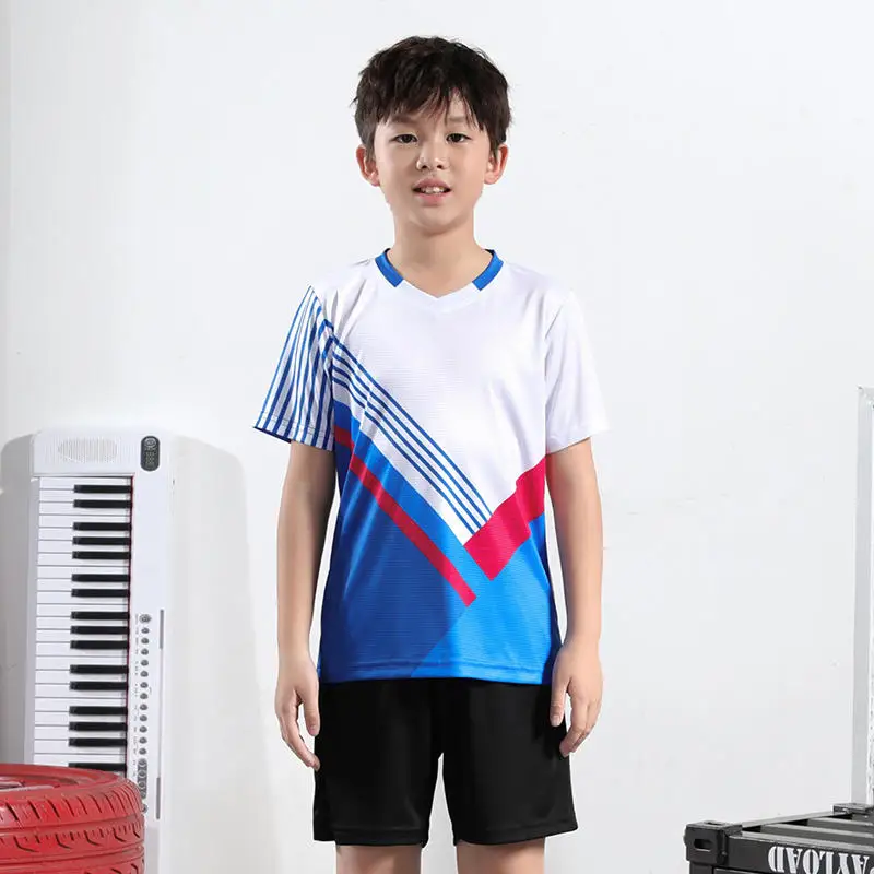 Children Tennis Badminton Uniform 2024 Sets Quick Dry Short Sleeve Print Kid Child Girl Boy Ping Pong Table Tennis Clothes Suit