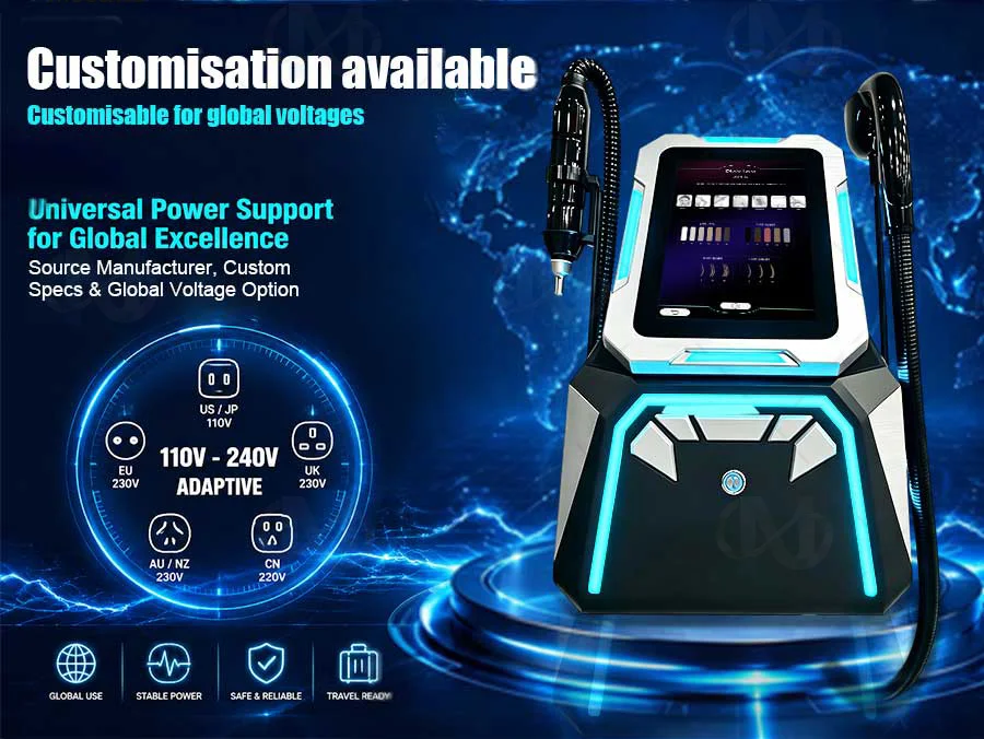 2IN1 Multifunctional Diode Laser Beauty Machine 10 Bars FAC Sapphire Cooling 5 Wavelength Hair Removal Tattoo Removal Equipment
