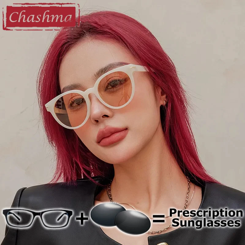 

Chashma Prescription Glasses Women Round Sunglasses Myopia Polarized Driving UV 400 Protection Sun Eyeglass Frames Girls Gafas