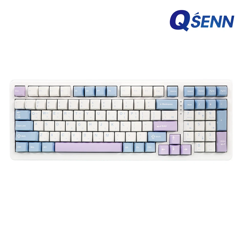 QSENN Q99 PBT full-lubricated gasket with wireless mechanical keyboard blue Purple