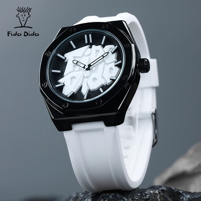 FIDO DIDO Sports Couple Watch - Silicone Strap 50M Waterproof | Classic Quartz FD2336-920