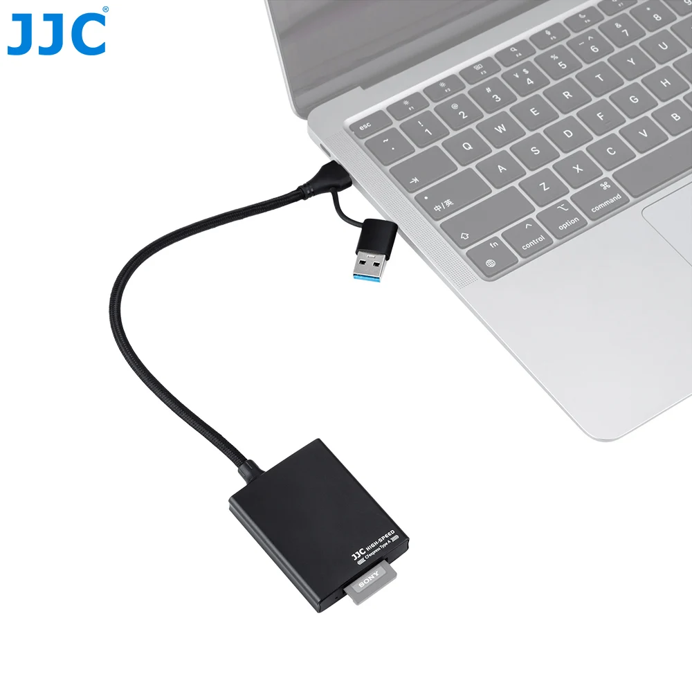 

JJC CFexpress Card Reader Type A USB 3.2 Gen2 10Gbps CFexpress Memory Card Adapter Support Windows/Mac OS M1 M2 CPUs iPhone 15