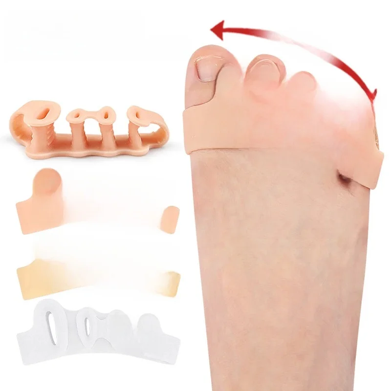 1 Paar Siliconen Teen Vinger Separator 5 Gat Hallux Valgus Orthopedische Spacers Bunion Zorg Overlappende Hamer Voet Corrector - afbeelding 2