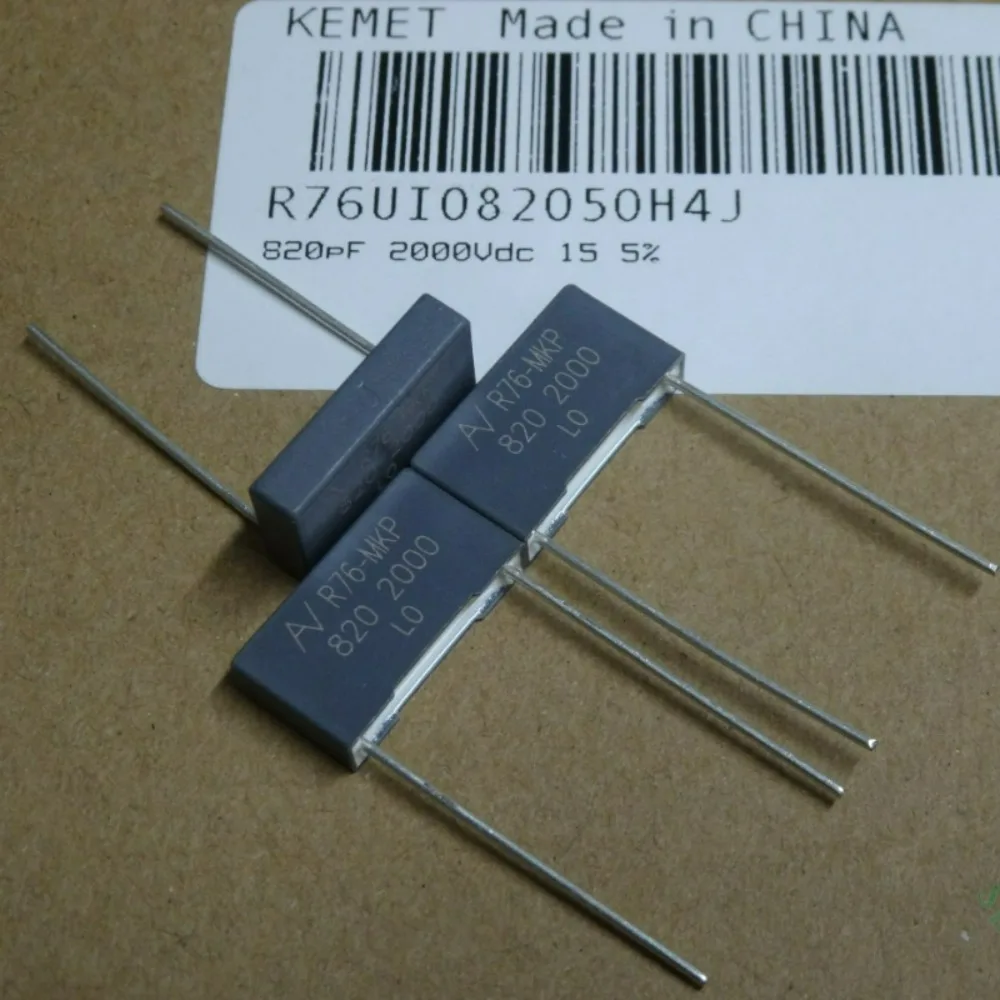10pcs/lot AV R76 MKP 0.00082uf 2000V 0.82nf 820pf 821 J Brand New 15mm Film Capacitor R76UI082050H4J