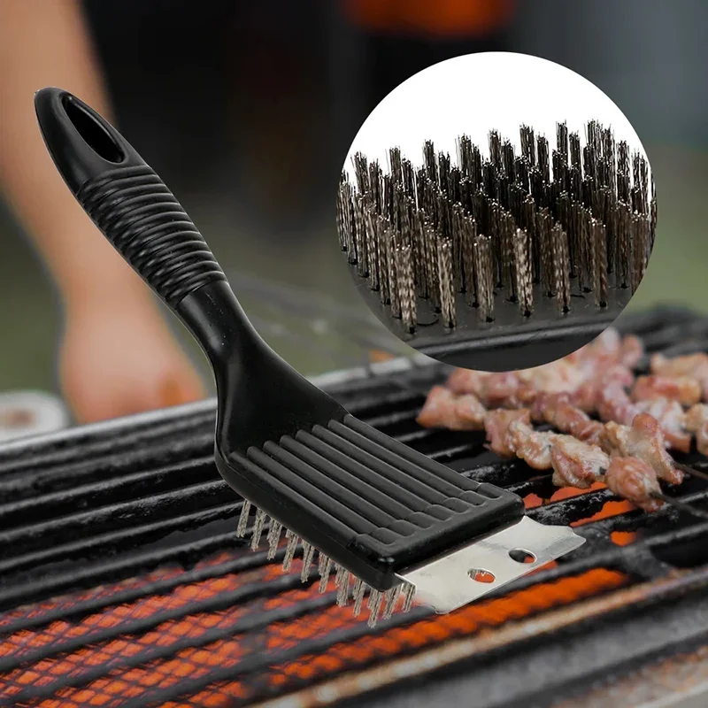 WIKHOSTAR brosse de nettoyage de fil d'acier inoxydable brosse de gril de Barbecue brosse de Barbecue antiadhésive accessoires de Barbecue à la maison en plein air outils