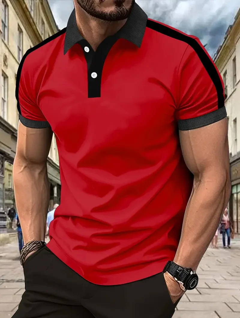 POLO de manga corta con solapa para hombre a la moda de verano para hombre, POLO de negocios transpirable y cómodo