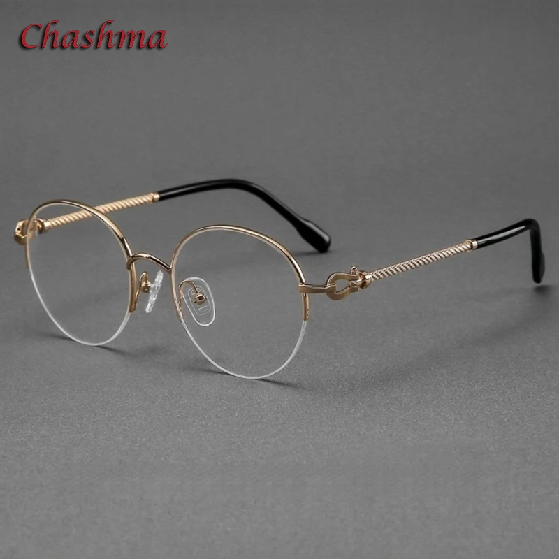 Chashma Prescription Glasses Men Round Fashion Eyeglasses Frames Women Pure Titanium for Myopia Recipe Eyewear Lenses Spectacles