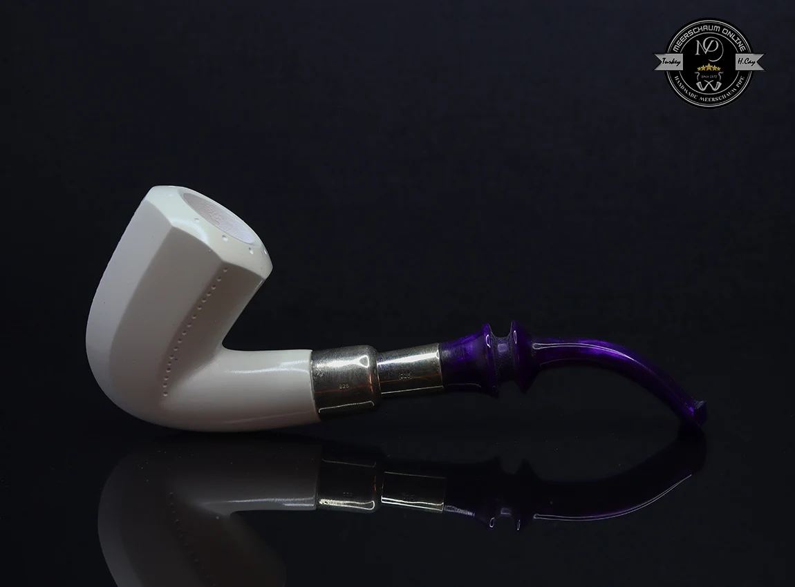 

Handmade Block Meerschaum Silvery Army Pipe