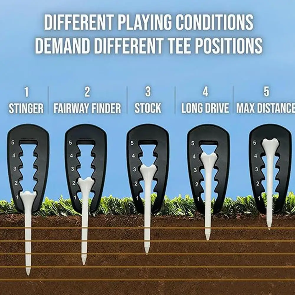 أداة ضبط ارتفاع تي شيرت الجولف الاحترافية لضبط موضع كرة الجولف تساعد على نطاق القيادة، تحكم مثالي في الارتفاع