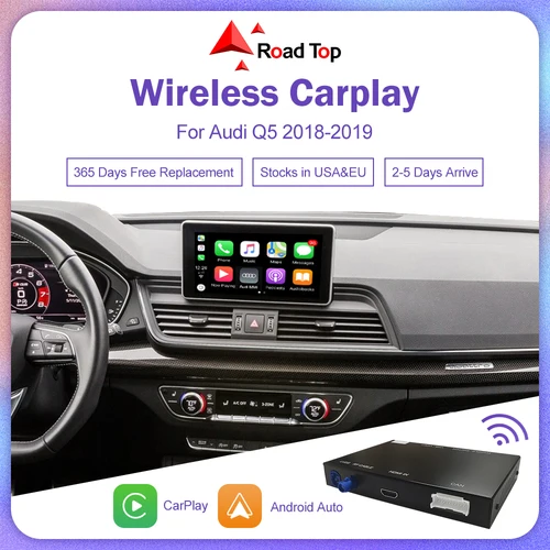 Audi Q5 2018-2019용 Road Top 무선 CarPlay, 미러 링크 AirPlay Android 자동 후면 보기, 원래 제어 기능 포함