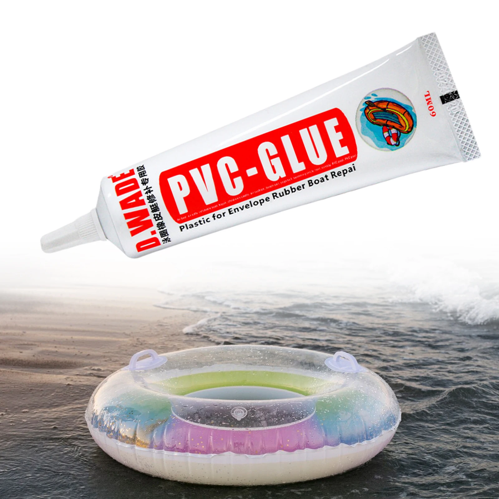 1 Pc Inflatable Boat Repair Glue 60ml PVC Glue  Accessory Strong Adhesion Enduring for Kayak Rubber Boat Rain Boots Air Mattress
