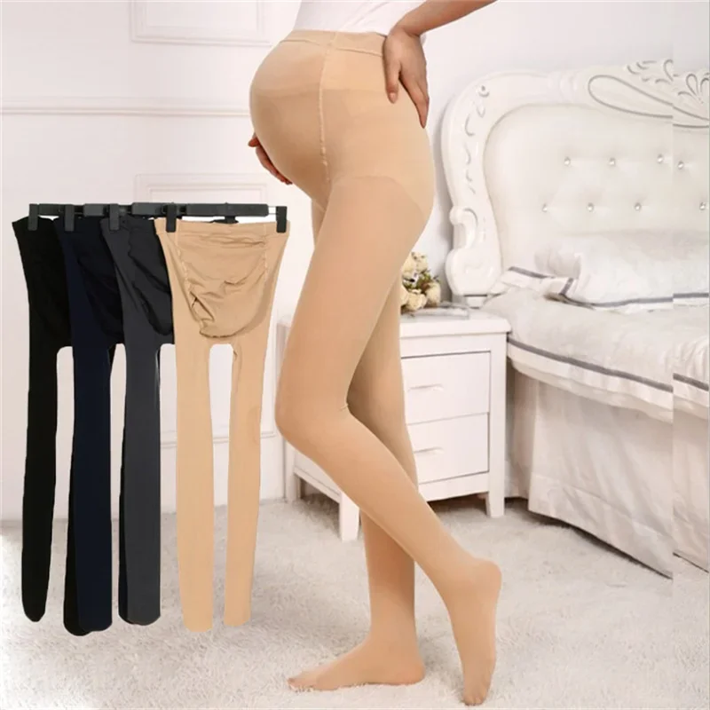 Collants en velours doux pour femmes enceintes, collants de maternité taille haute réglables, Leggings de soutien du ventre en forme de U, printemps automne