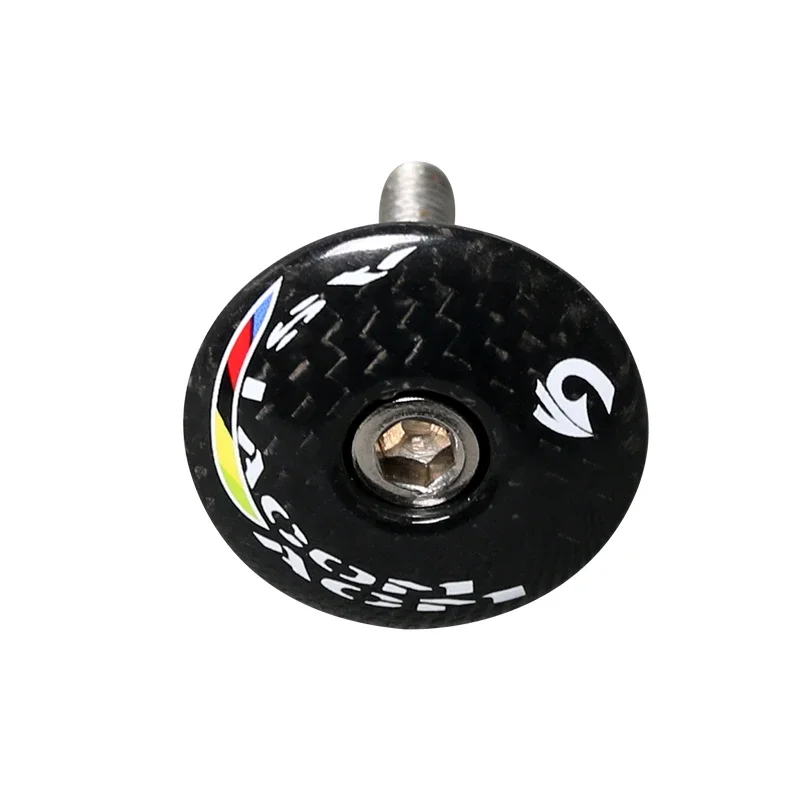 AliExpress Newest Glossy 3k Full Carbon Fibre Bicycle Stem Cover Bike Headsets cover Carbon Top Caps With Bolts