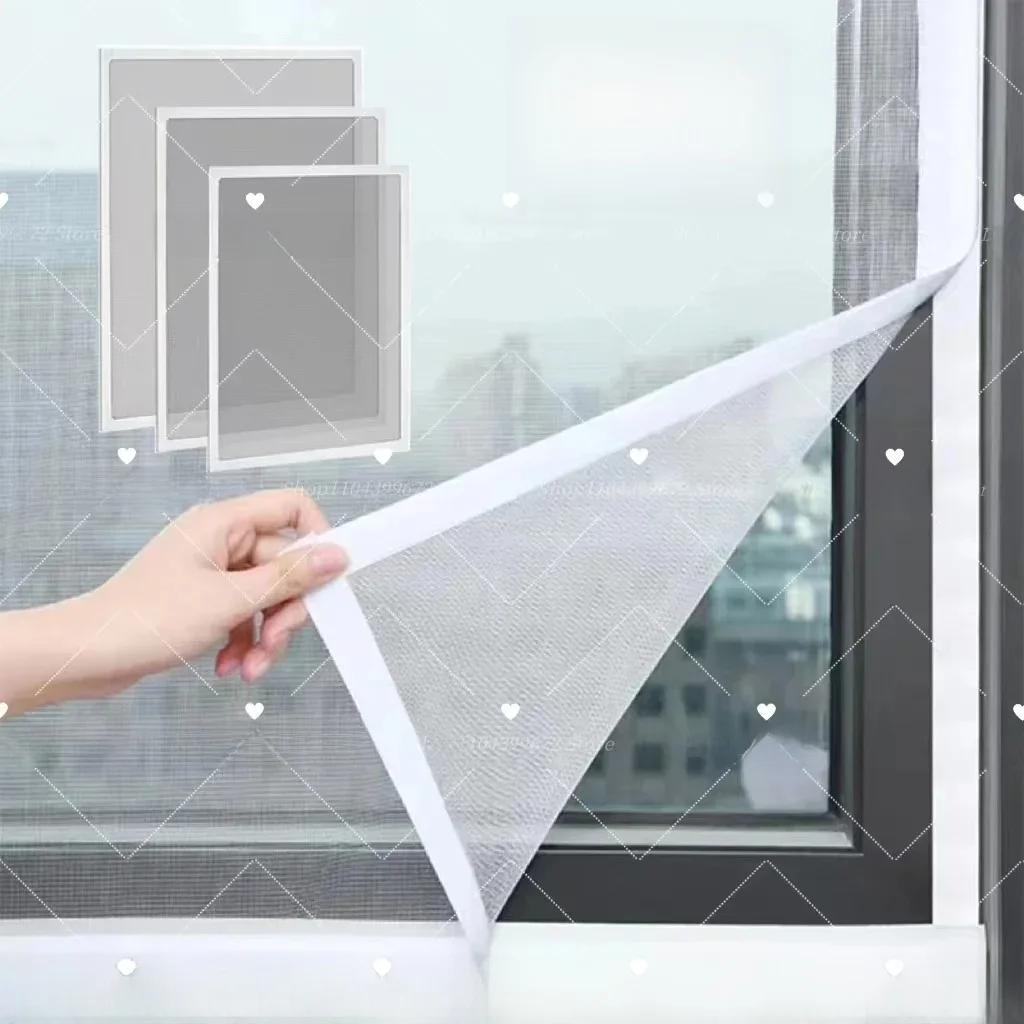 Moustiquaire de fenêtre auto-adhésive blanche, écrans de fenêtre anti-moustiques, maille anti-insectes, Tulle d'air, moustiques et mouches invisibles