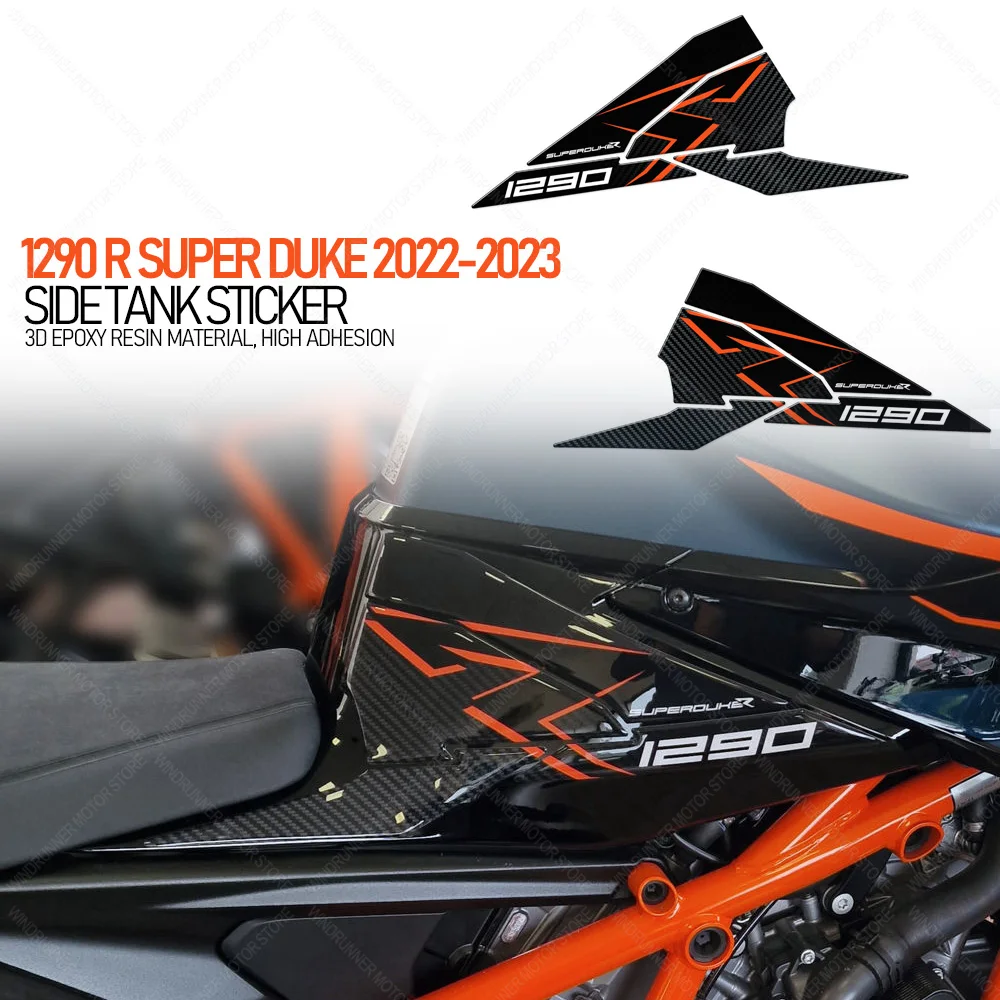 For 1290 R Super Duke 2022-2023 Motorcycle Waterproof Protection Sticker Side Tank Stickers 3D Epoxy Resin Protective Sticker