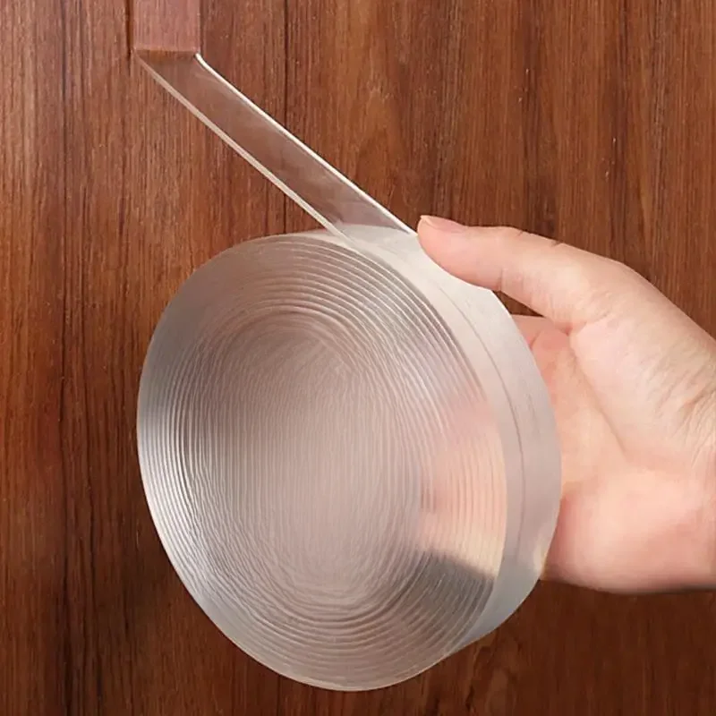 Ruban adhésif double face réutilisable, ruban de caractère, transparent, sans trace, étanche, nettoyable, maison, gePatrick otape, 1 m, 2 m, 3 m, 5m