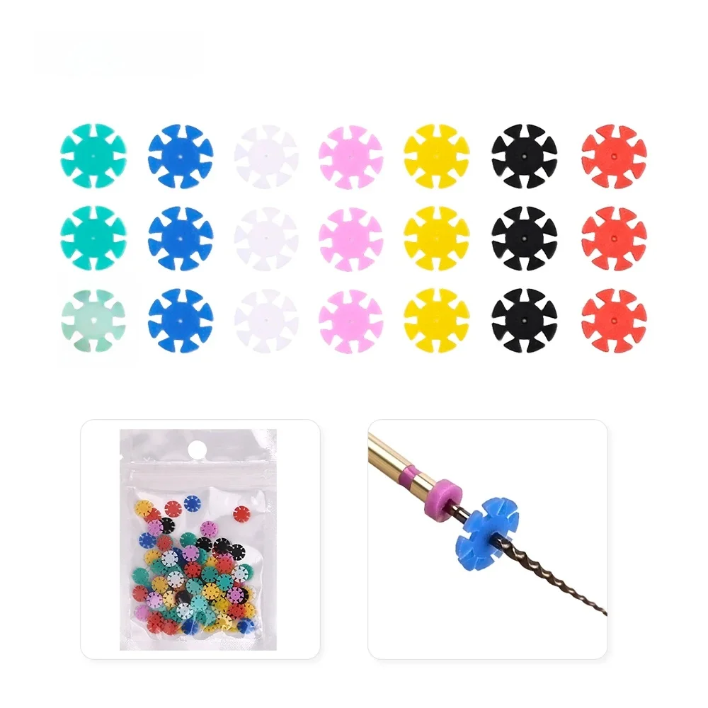 ELIAJH 100 pièces limes de Canal radiculaire bouchon désinfection marquage cercle marque dentaire anneau comptage bouchon en caoutchouc