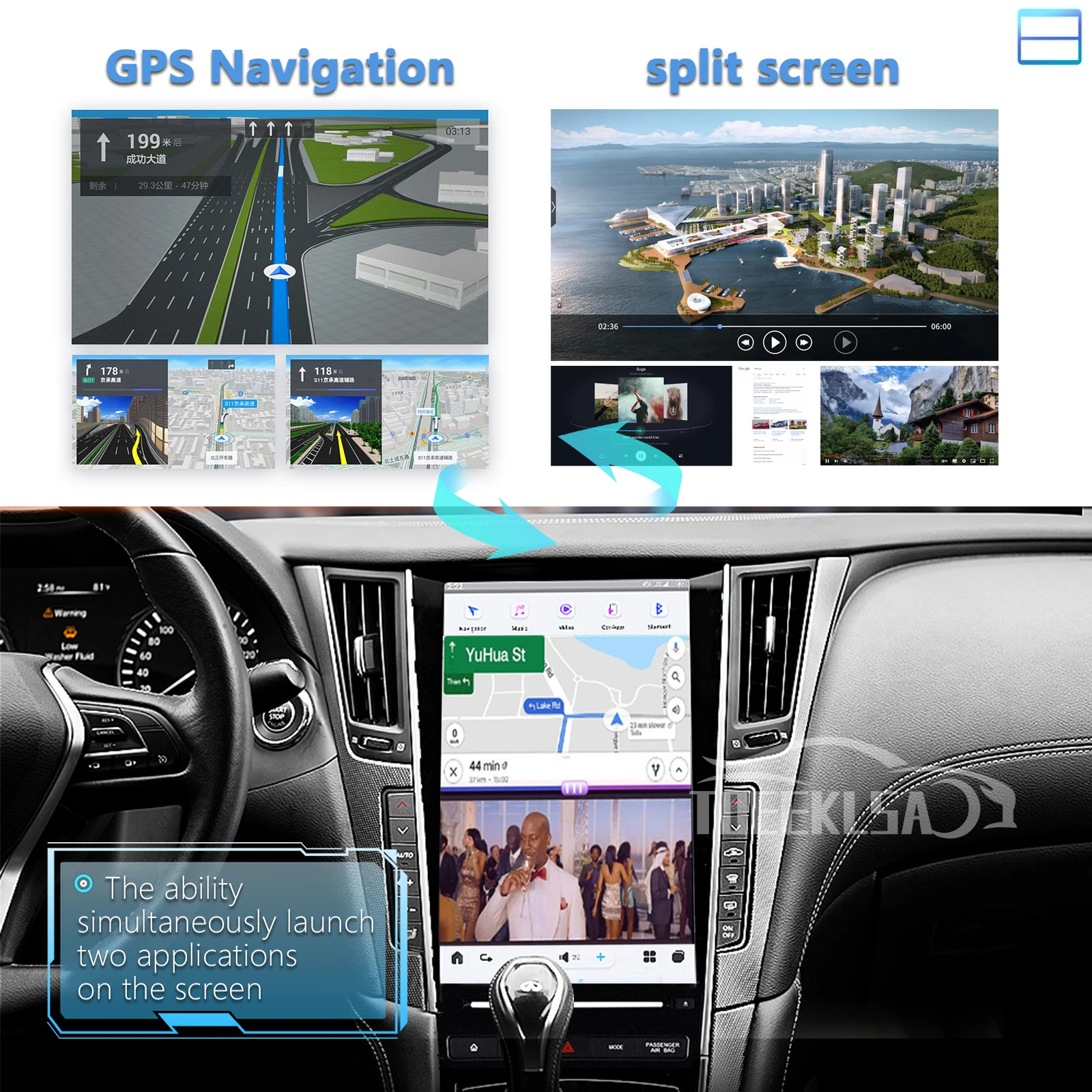 Tokesla Car Radio GPS  Android 11 For Infiniti Q50 Q50L Q50S Q60 2013-2019 Video Central Multimedia DVD Automotivo Players 5G