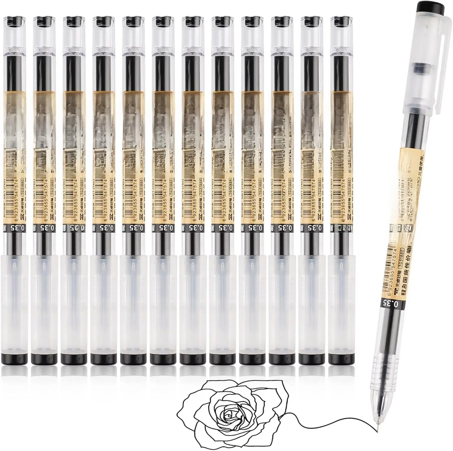 3-12 pièces/ensemble stylo à pointe Fine 0.35mm noir bleu rouge encre Gel stylo à bille école bureau étudiant écriture papeterie approvisionnement