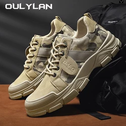 Outdoor Hiking Camouflage Boots Men's Casual Workwear Shoes Retro Trekking Climbing Desert Boots Low Top Canvas Shoe