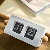 Auto Flip Table Clock Home Decor Modern Artwork Ornament Automatic Page Turning Clock for Bedside Living Room Dorm School Office