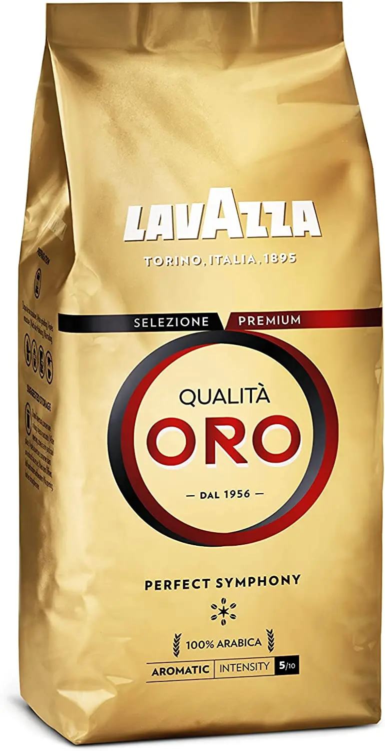 Lavazza coffee beans, Qualità Oro Perfect Symphony, Espresso coffee 100% Arabica round and aromatic, pack of 500 g