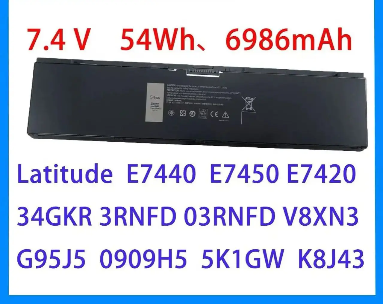 

Новый OEM аккумулятор для ноутбука Dell Latitude E7440 E7450 47 Втч 7,4 В 34GKR G95J5 3RNFD