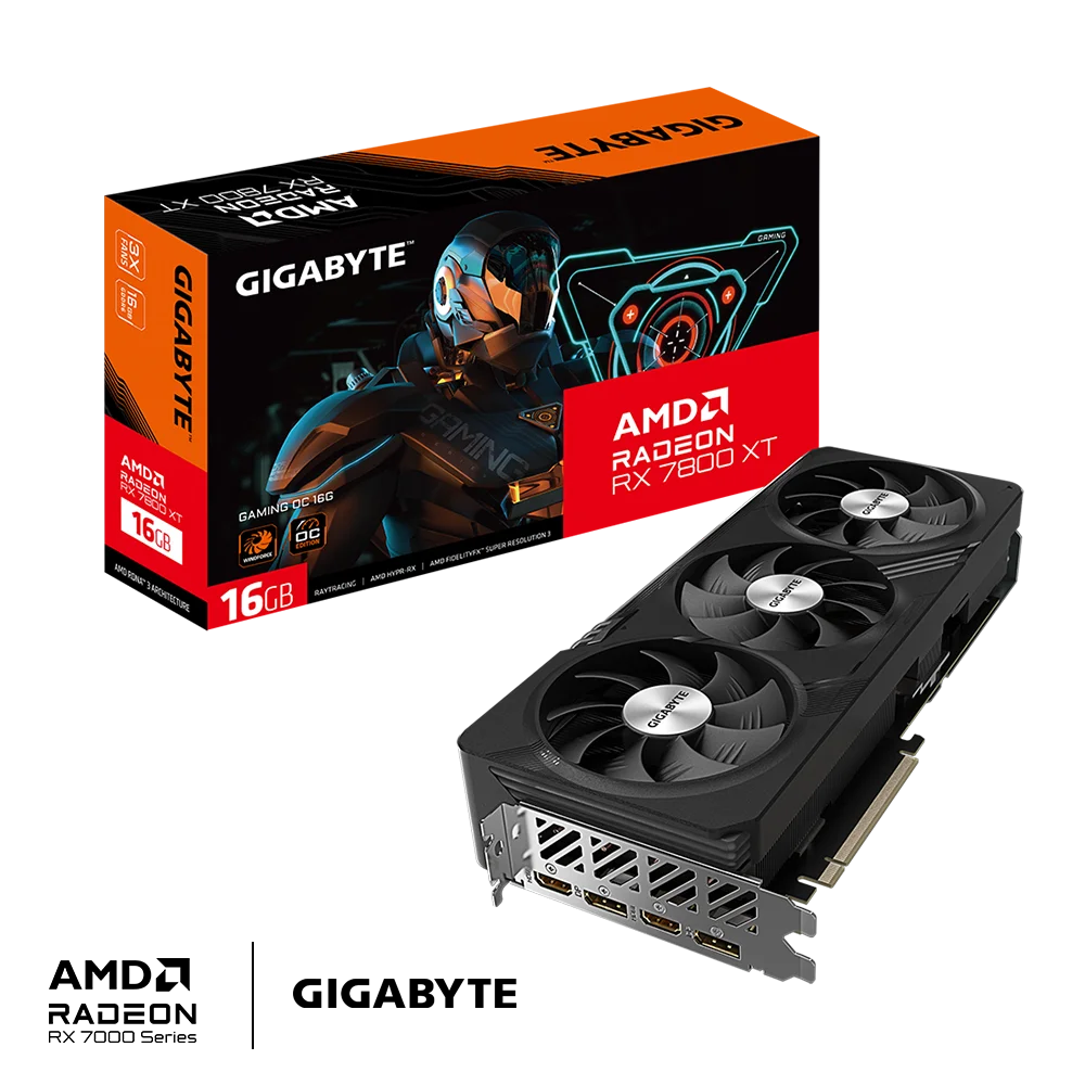 GIGABYTE  Radeon RX7800XT Gaming OC 16G GDDR6 Graphics Cards 256bit For AMD GPU PCI-E 4.0 2565MHz Triple Fans New placa gráfica