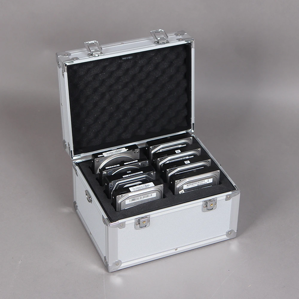 HDD8-AL 29x22.3x18cm HDD Hard Disk Storage Box,  AluminumCase, HardDiskcase, Aluminumbox, Equipment box