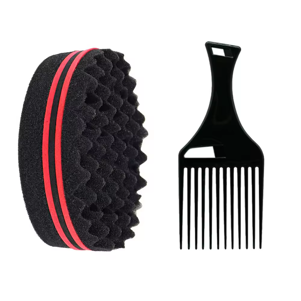 Escova de cabelo esponja barbeiro oval dupla face torção mágica escova de cabelo respirável perm estilo escova salão de beleza onda escova para estilo de cabelo