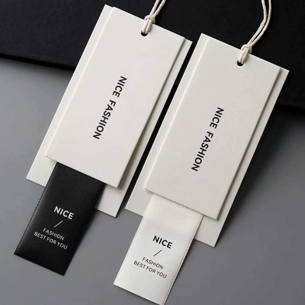 Customized Rectangular Hang Tags design of clothing tags for clothing stores suitable dress Hang Design Tag