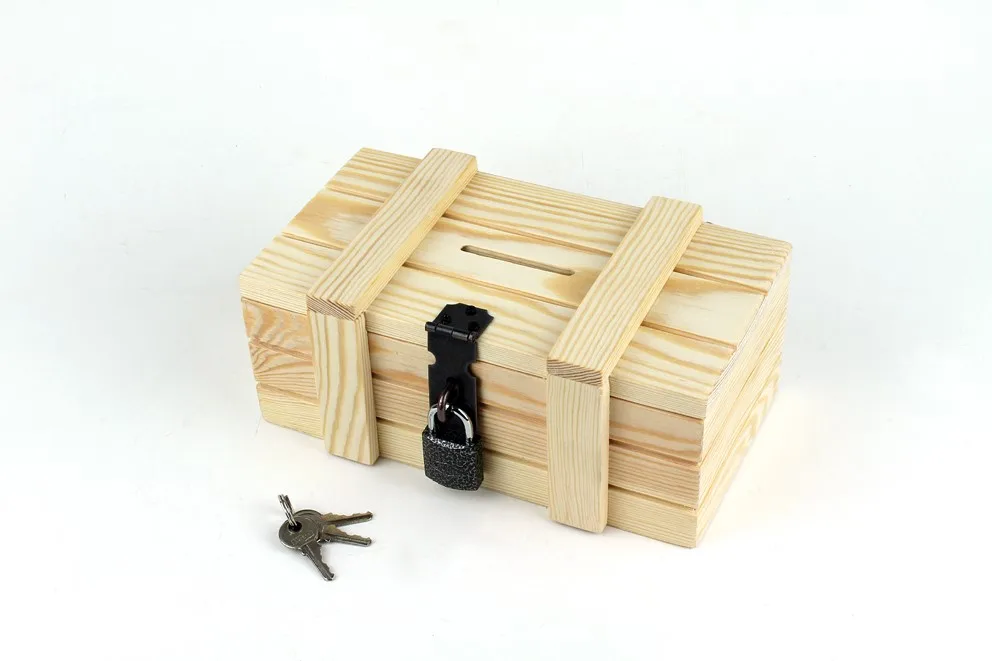 Tip Wooden Box - Piggy Bank - Hand Made