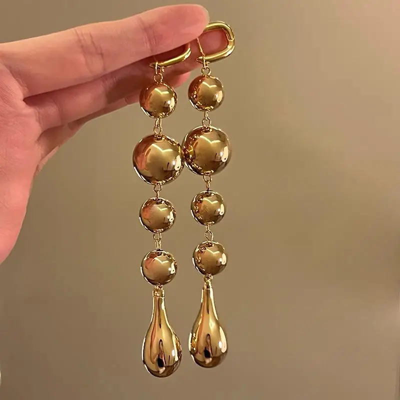 Sculptural Silver Luxury Drop Earrings