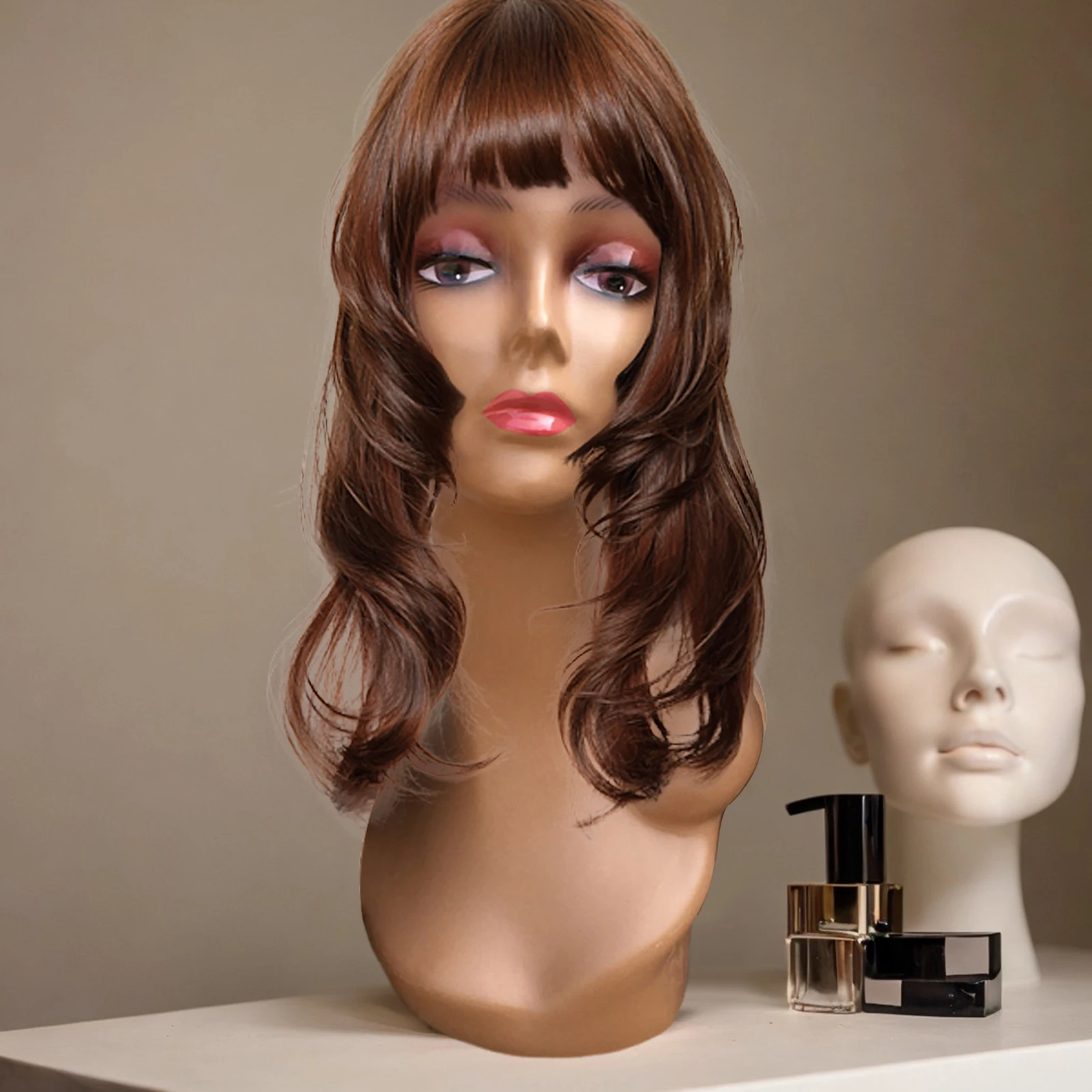 رأس عارضة أزياء للنساء مع إكسسوار للكتف، خفيف الوزن ومحمول، حامل عرض مجوهرات للاستخدام الشخصي للحلاقة #2