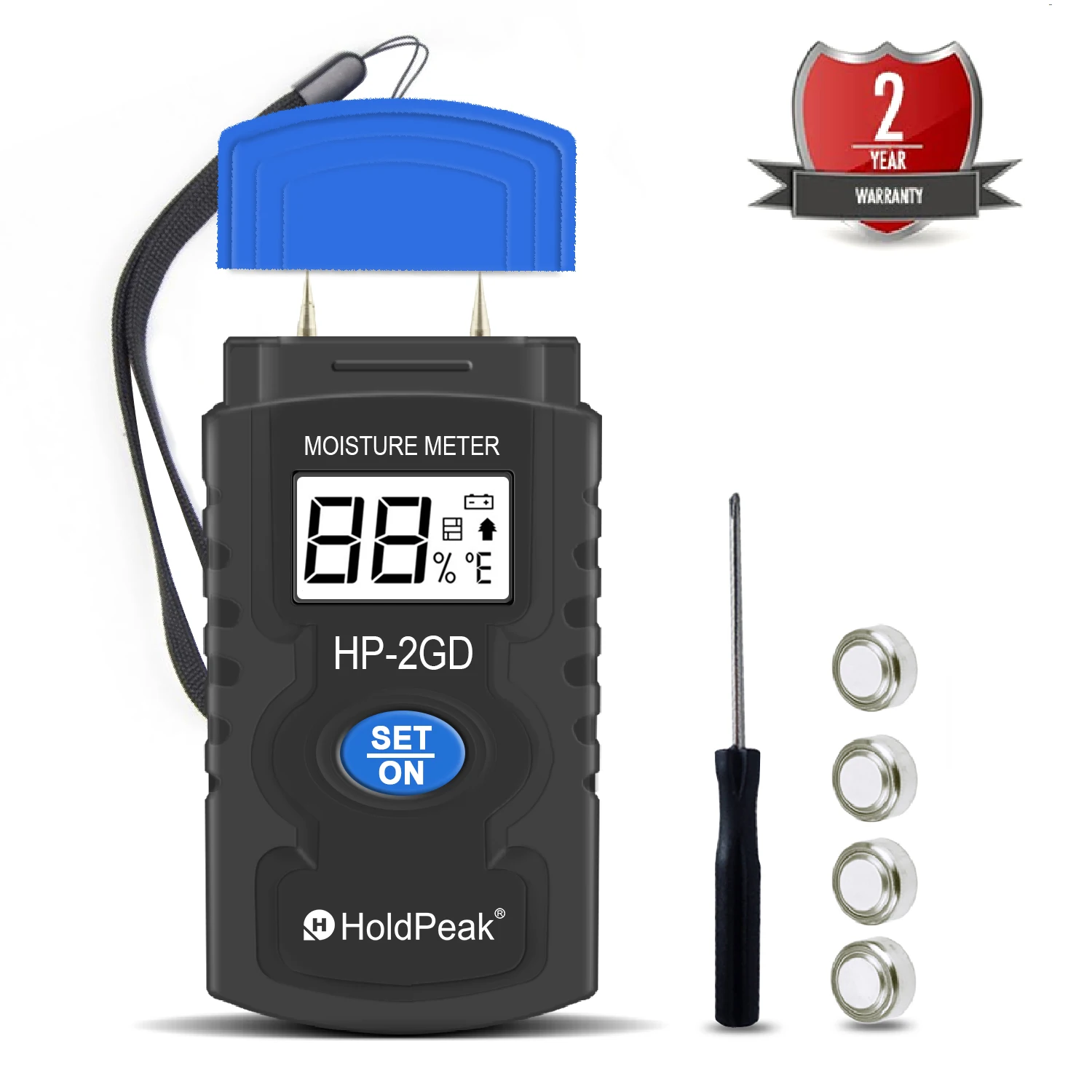 

Wood Moisture Meter, Pin-Type Humidity Detector Digital Water Leak Tester with LCD for Wood Wall Dampness Inspection Date Hold