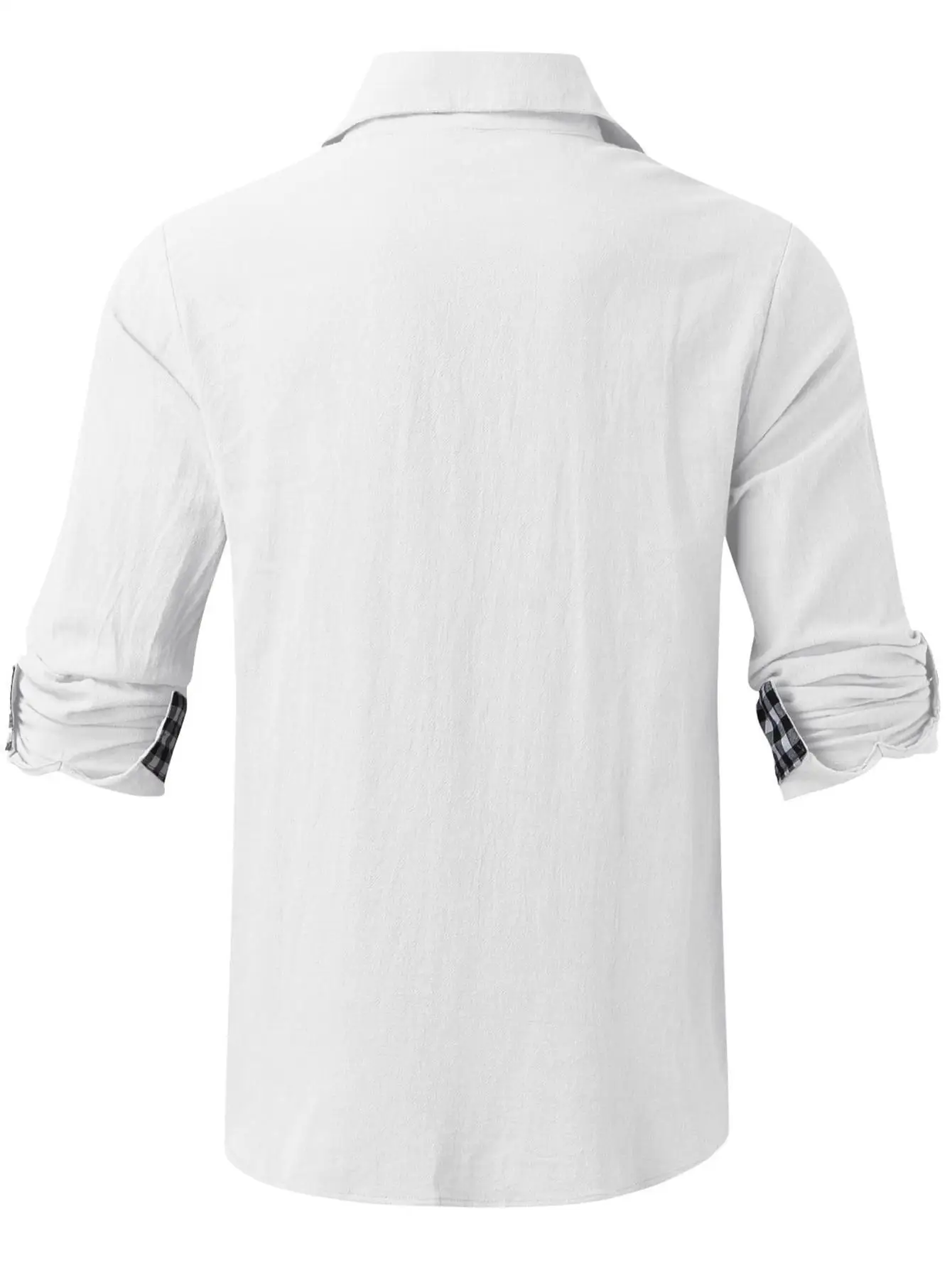 Мужская повседневная офисная льняная рубашка с текстурой на пуговицах, повседневная рабочая одежда