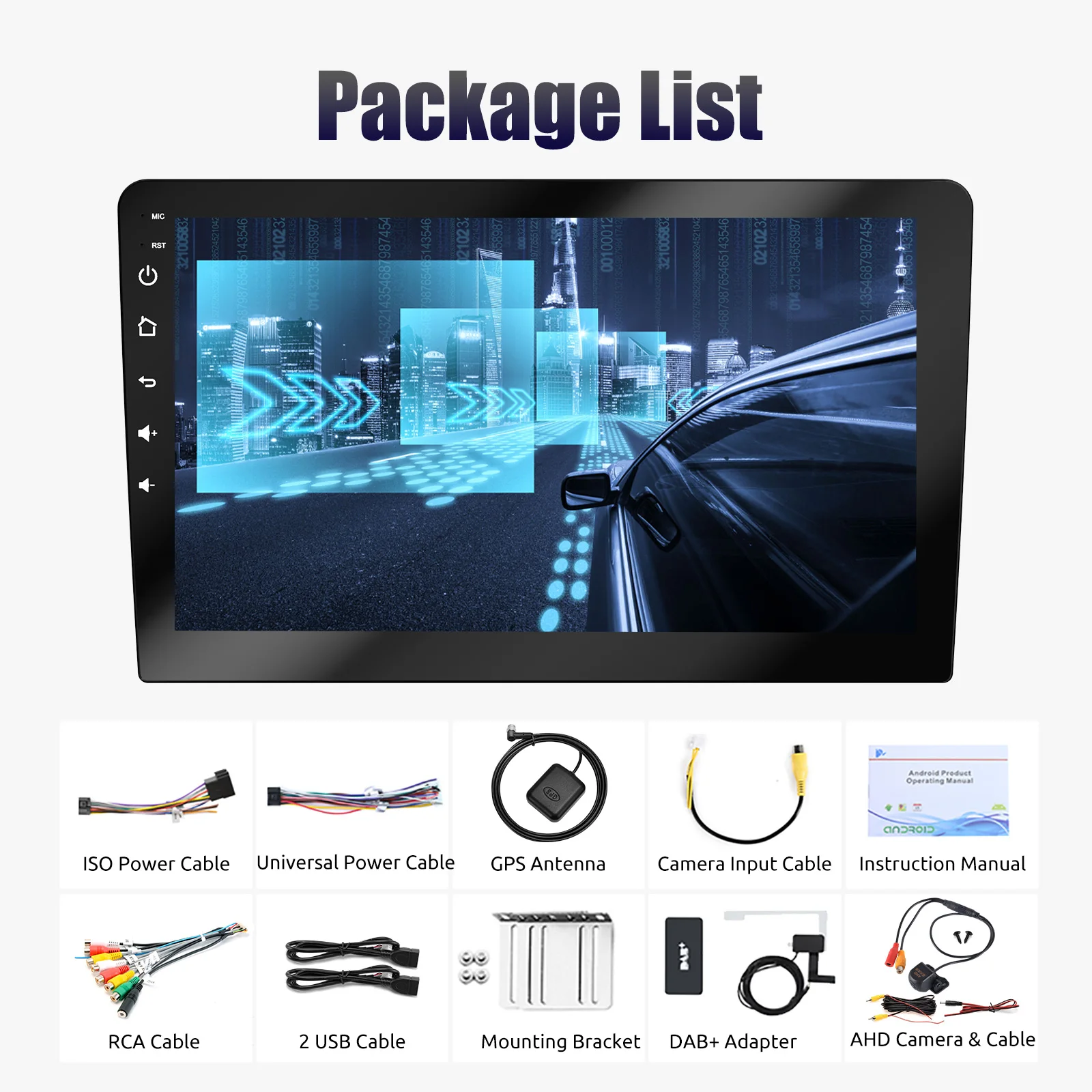 MOPECT Autoradio Android 15 Carplay Auto Multimedia Video 9'' Universele Stereo voor Volkswagen Nissan Hyundai Kia Toyota