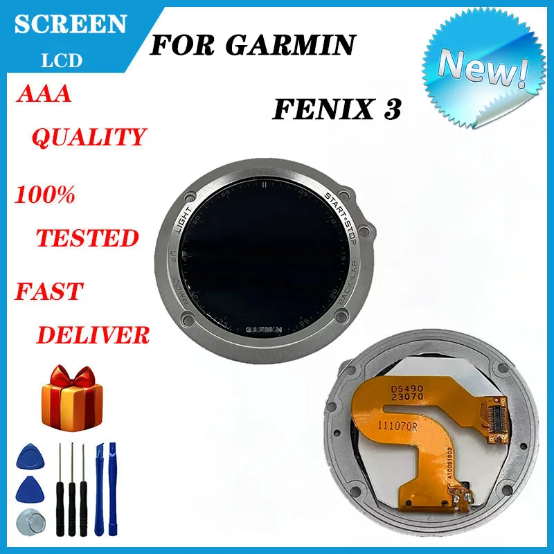 For GARMIN Fenix 3 GPS Smart Watch LCD Screen Display  Frame Watch Glass Replacement Repair Parts