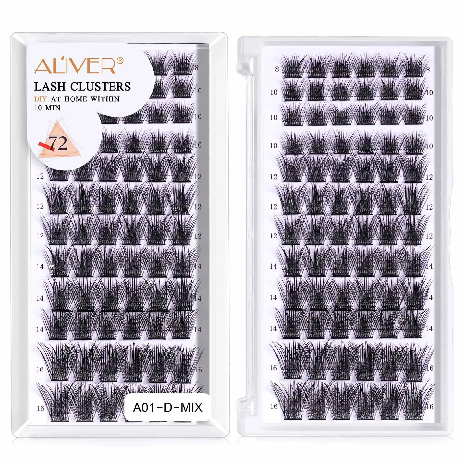 Lash Extension Kit DIY 144pcs Lash Clusters Eyelash 8-16mm Mix D Curl Individual Lashes with Lash Bond Seal Tweezers Use at Home