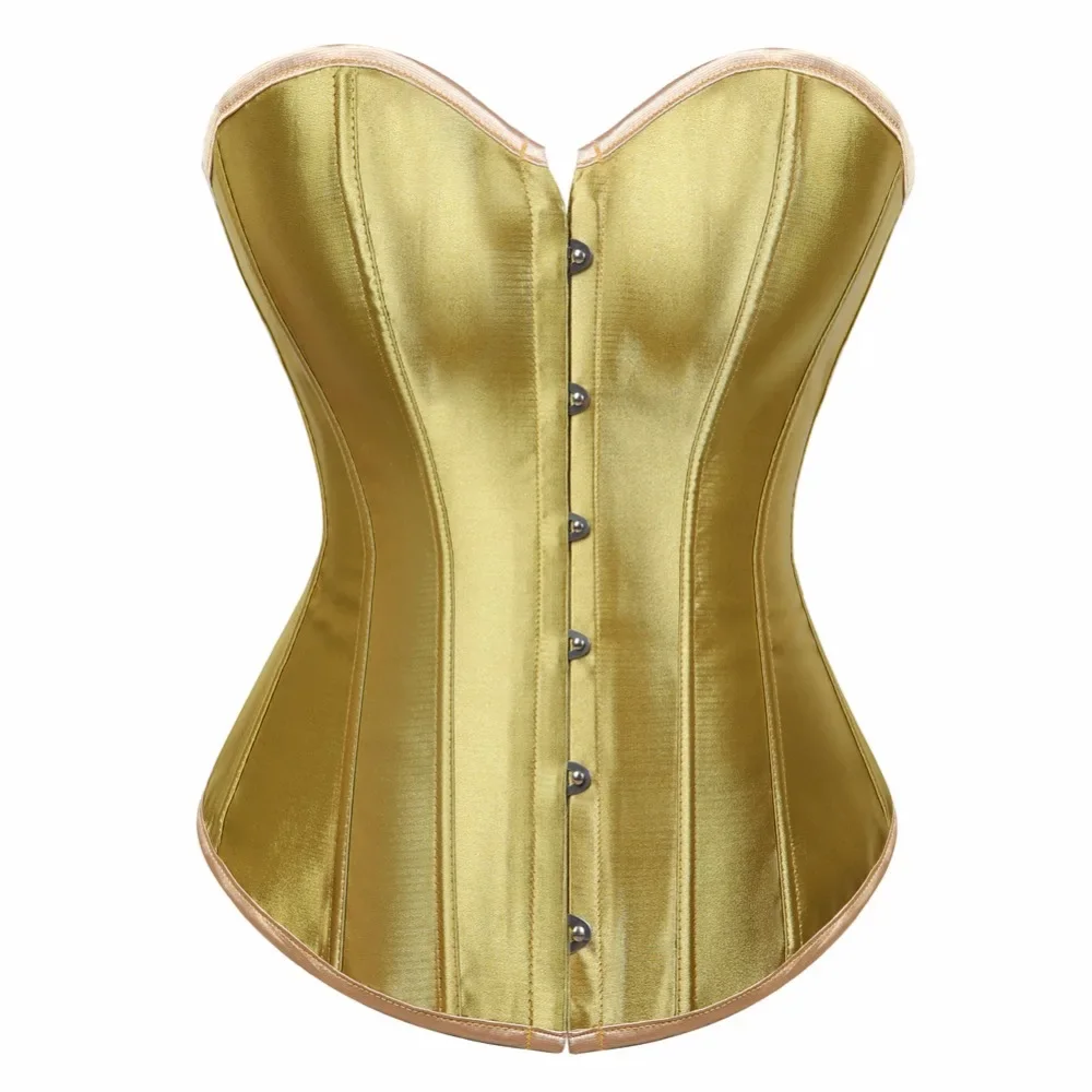 Caudatus New Women Satin Sexy Bustier Top Vintage Lace up Boned Bridal Corset Overbust Brocade Plus Size White Blue Korsett — zdjęcie 2