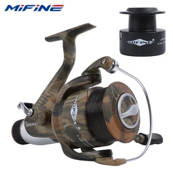 MIFINE TELE CARP Double Brake Fishing Reels with Mono Line Spinning Wheel 5.2:1 High-Speed Gear Ratio Spare Spool 3000-6000