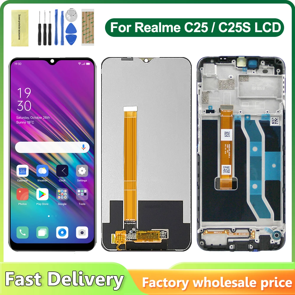 6.5\'\' For OPPO Realme C25 RMX3193 LCD Display Touch Screen Assembly Replacement For Realme C25S RMX3195 LCD Display