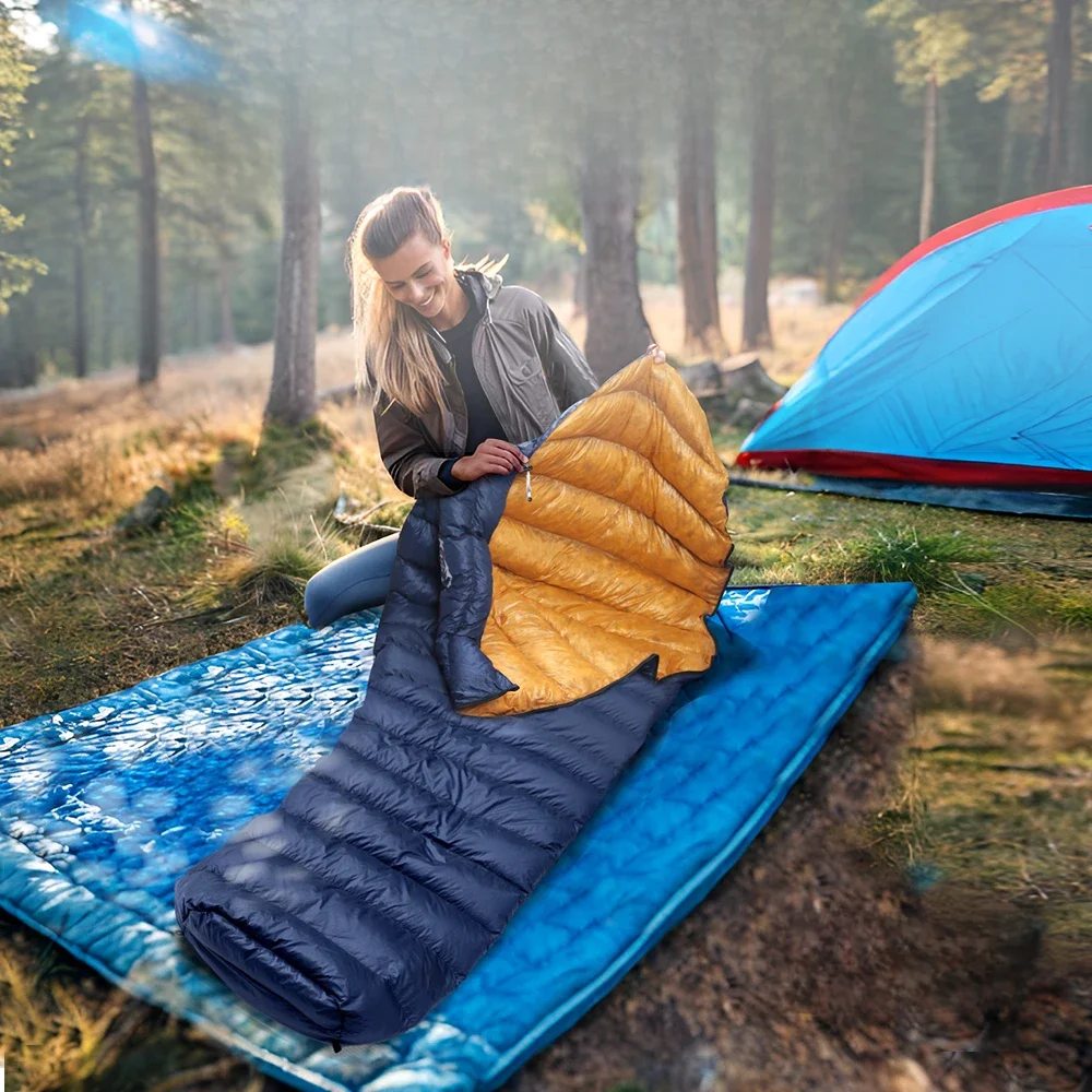 Kamperbox Ultralekki śpiwór puchowy Camping Outdoor Śpiwór kempingowy puchowy UL250 — zdjęcie 2