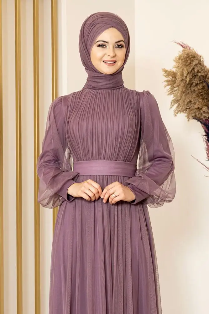 Splash Abendkleid Lila-Mode Schaufenster Design - FSC2079 Hijab Muslimischen Mode Kleidung Frauen Abendkleid