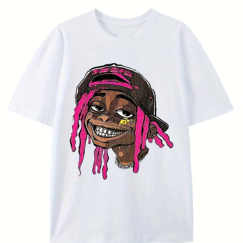 

Men's Trendy Retro Hip-hop Street Casual T-shirt With Graphic Print Pure Cotton Comfortable Versatile Soft And Breathable Top