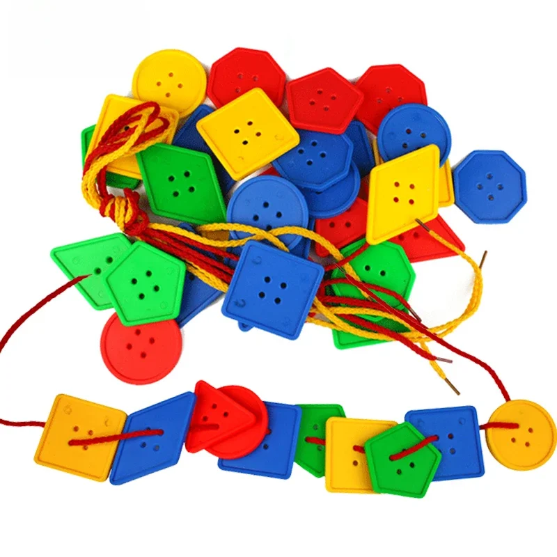 30 sztuk zabawki Montessori zabawki edukacyjne dla dzieci wczesna nauka klocki geometryczne przyciski gwintowane pomoce nauczycielskie GYH — zdjęcie 2